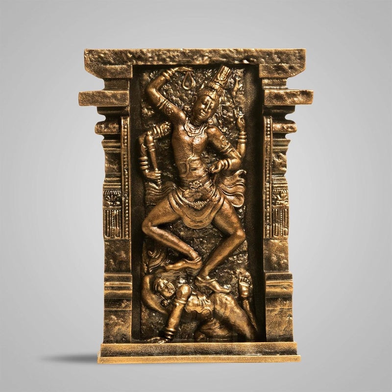 SILAII Kalari Sculpture Replica of Lord Shiva Tandava from Moovar Temple 8 INCH Antique Bronze Colour - Image 1