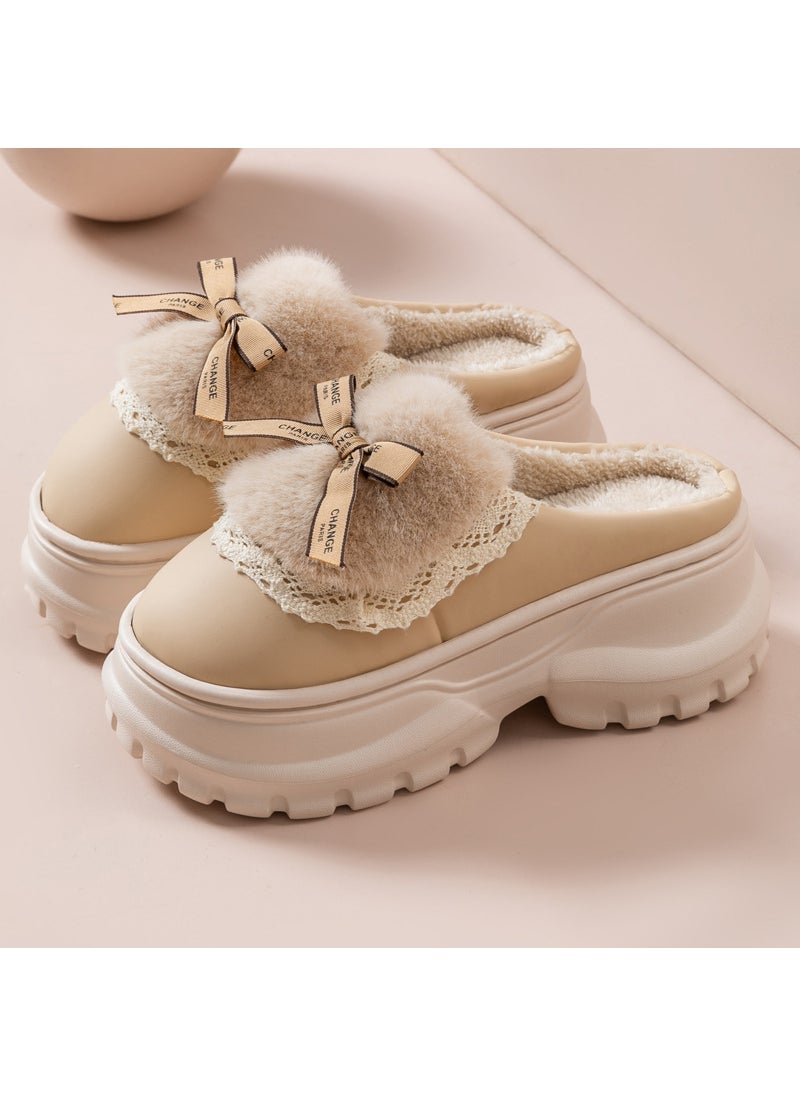 2024 Womens Cotton Slippers Sweet Home Warmth Apricot