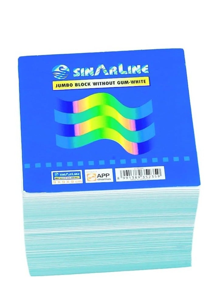 SINARLINE MEMO CUBE PAPER WHITE 90X90X90 MM LL02344(WITH OUT GUM) - Image 2