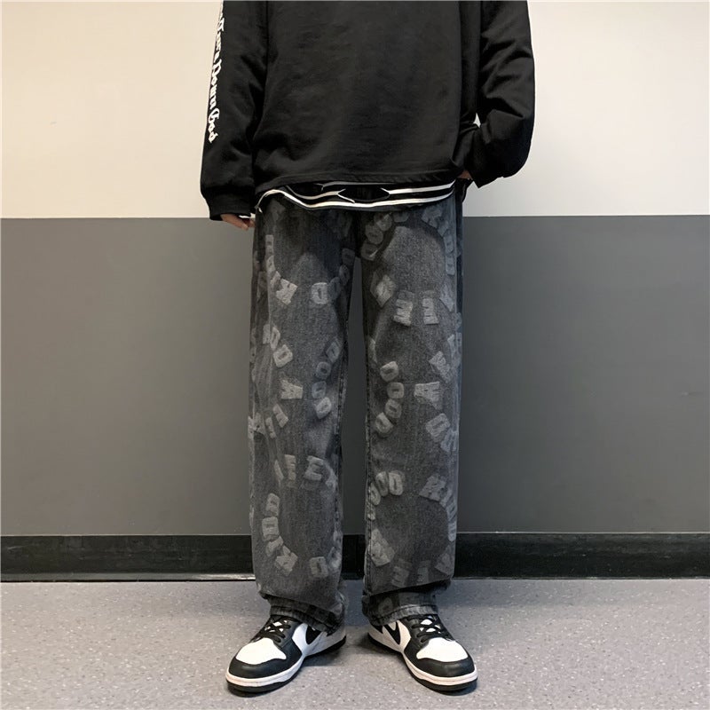 Unisex Classic Denim Jeans Loose Fit Daily Outdoor Wear - Image 3