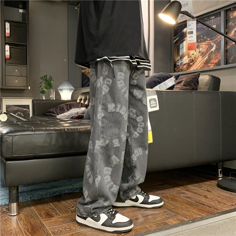 Unisex Classic Denim Jeans Loose Fit Daily Outdoor Wear - Image 1