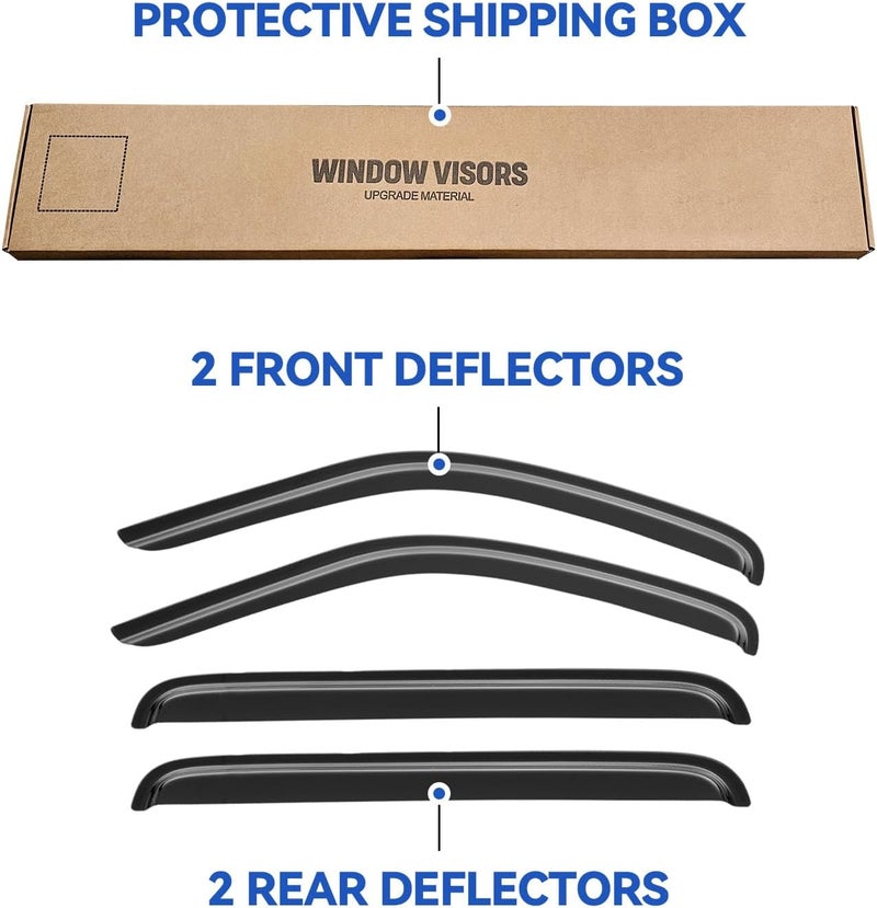 YQAUTEC Window Visors Rain Guards Shield for 2008-2014 Jeep Liberty - Image 5