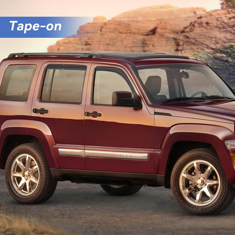 YQAUTEC Window Visors Rain Guards Shield for 2008-2014 Jeep Liberty - Image 3