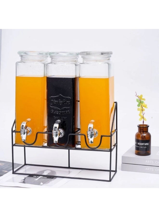 ديسبنسر ثلاثي للعصائر والمشروبات البارده  مع حامل متناسق شكل مبهر وذوق رفيع للمائدة والعزومات - Image 2