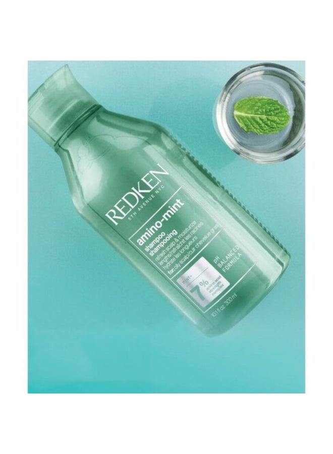 Redken Amino Mint Shampoo Oily Scalp 300ml - Image 3
