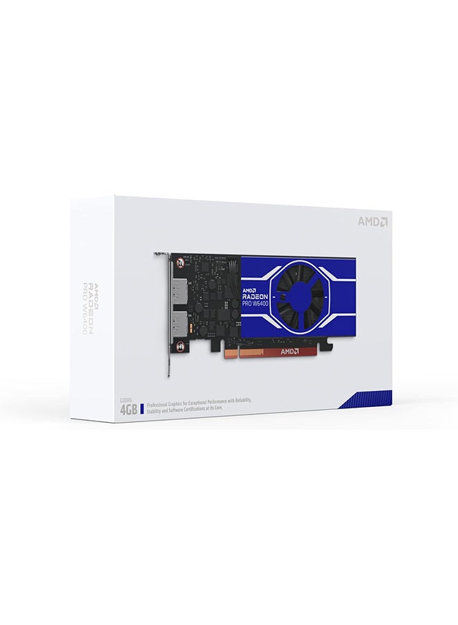 اي ام دي بطاقة الرسوميات Radeon PRO W6400، ذاكرة 4GB GDDR6 بسعة 64 بت، عرض نطاق ذاكرة يصل إلى 128 جيجابايت/ثانية، 768 معالج تدفق، واجهة PCIe 4.0، بنية 6nm RDNA 2، 2x DisplayPort 1.4 | 100-506189 - Image 5