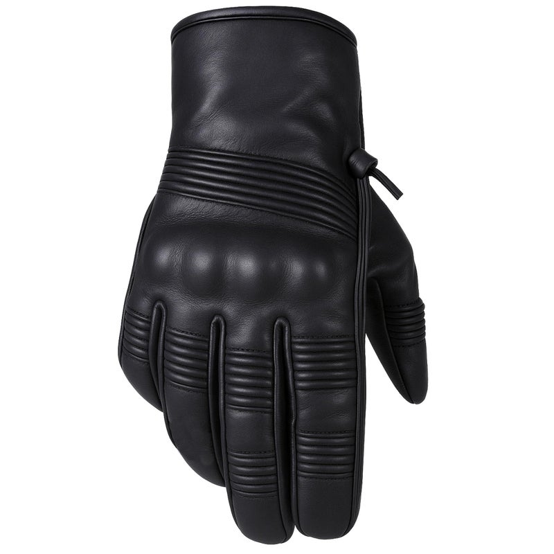 Jackets 4 Bikes Mens Motorcycle Leather Gloves Cruiser Protective Premium Gloves with Gel Padding Knuckle Palm Protection for Street Riding Black M