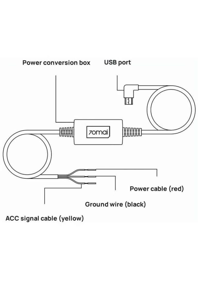 Generic 70mai Hardwire Kit 24H Parking Mode for A500 A800 DashCam WideMidrive UP02  - Image 4