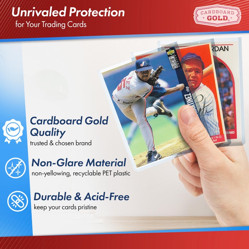 Cardboard Gold - 35pt Top Loaders for Cards - 250 Count - Premium 3x4 Inch Trading Card Toploaders - Protect Your Baseball and Sports Cards with These Crystal Clear Hard Plastic Sleeves Protectors - Image 3