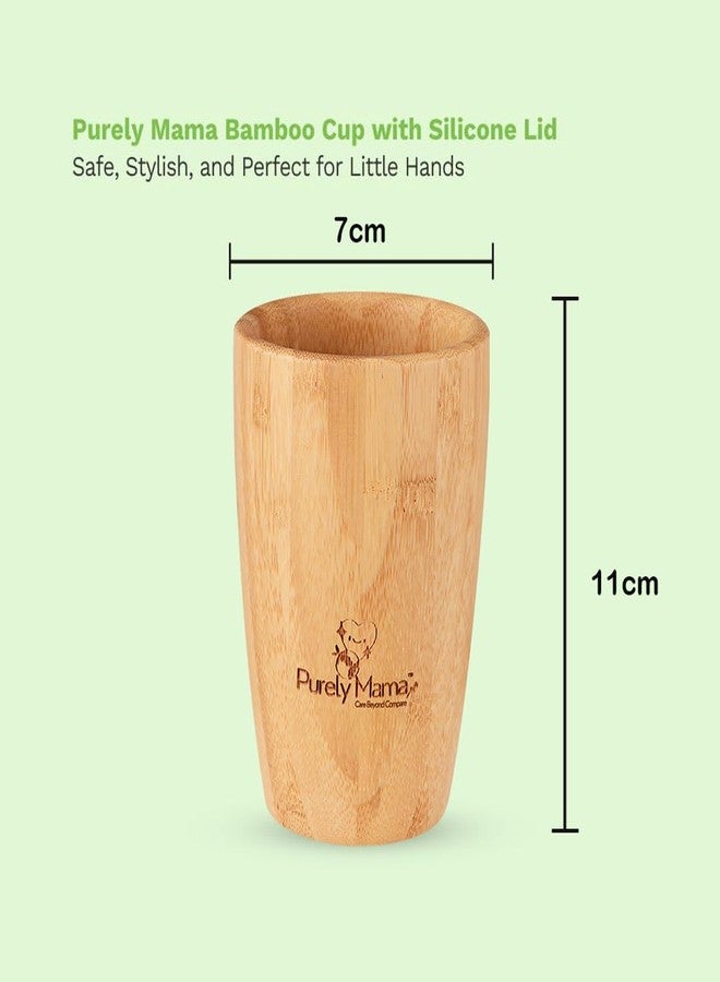 PURELY MAMA Bamboo Sippy Cup with Straw | Spill-Resistant Training Cup | BPA-Free Silicone Lid | Eco-Friendly Bamboo Fiber Drinkware | Lightweight & Durable | 200 ml (Green) - Image 5