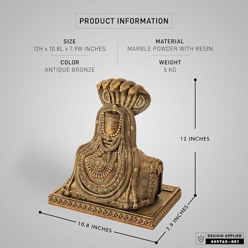 SILAII Tiruvannamalai Annamalaiyar Sculpture – Handcrafted Hindu Temple Idol | Lord Shiva Murti for Home, Office, Puja Décor | Spiritual Indian Art (1 FEET) - Image 2