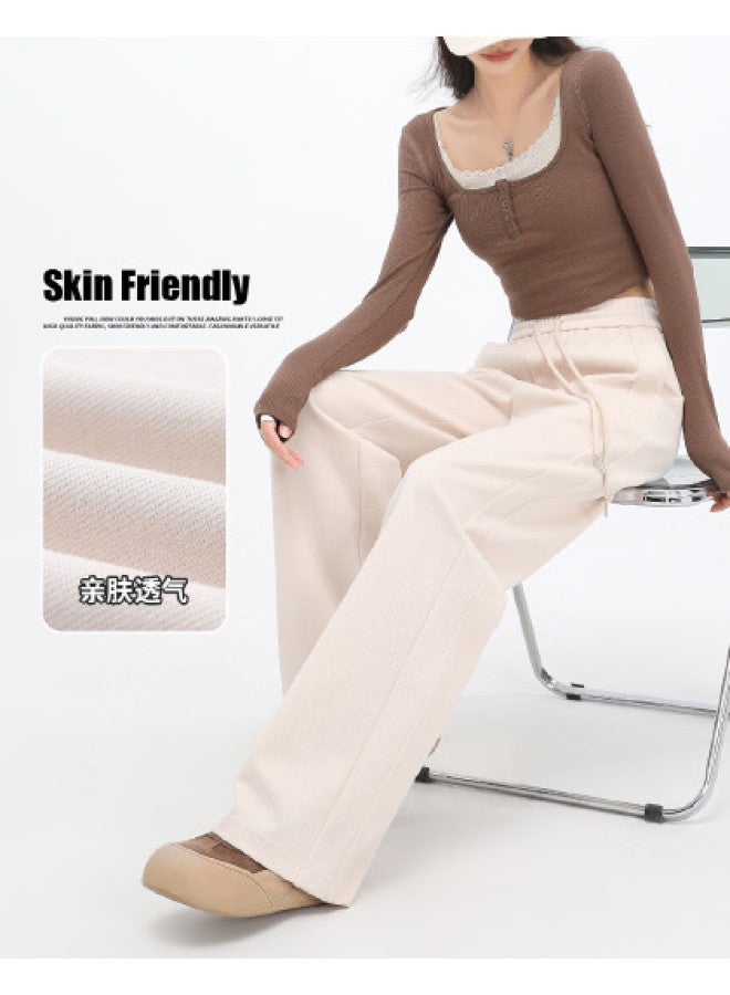 Hstyle High-waist Slimming Banana Pants For Women - 2025 Spring Fashion Casual Versatile Wide-leg Trousers With Hip-covering Slim Fit - Image 1