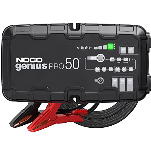 NOCO GENIUSPRO50: شاحن بطارية ذكي محترف 50A 6V/12V/24V – مثبت، مزيل الكبريتات ومصدر طاقة مع حماية من الشحن الزائد وتعويض حراري – للبطاريات الرصاصية والليثيوم - Image 1