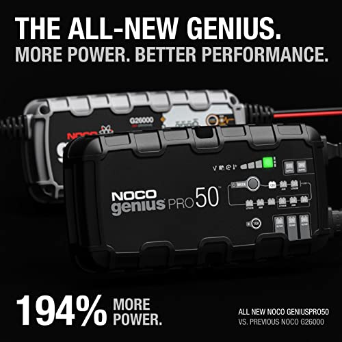NOCO GENIUSPRO50: شاحن بطارية ذكي محترف 50A 6V/12V/24V – مثبت، مزيل الكبريتات ومصدر طاقة مع حماية من الشحن الزائد وتعويض حراري – للبطاريات الرصاصية والليثيوم - Image 2