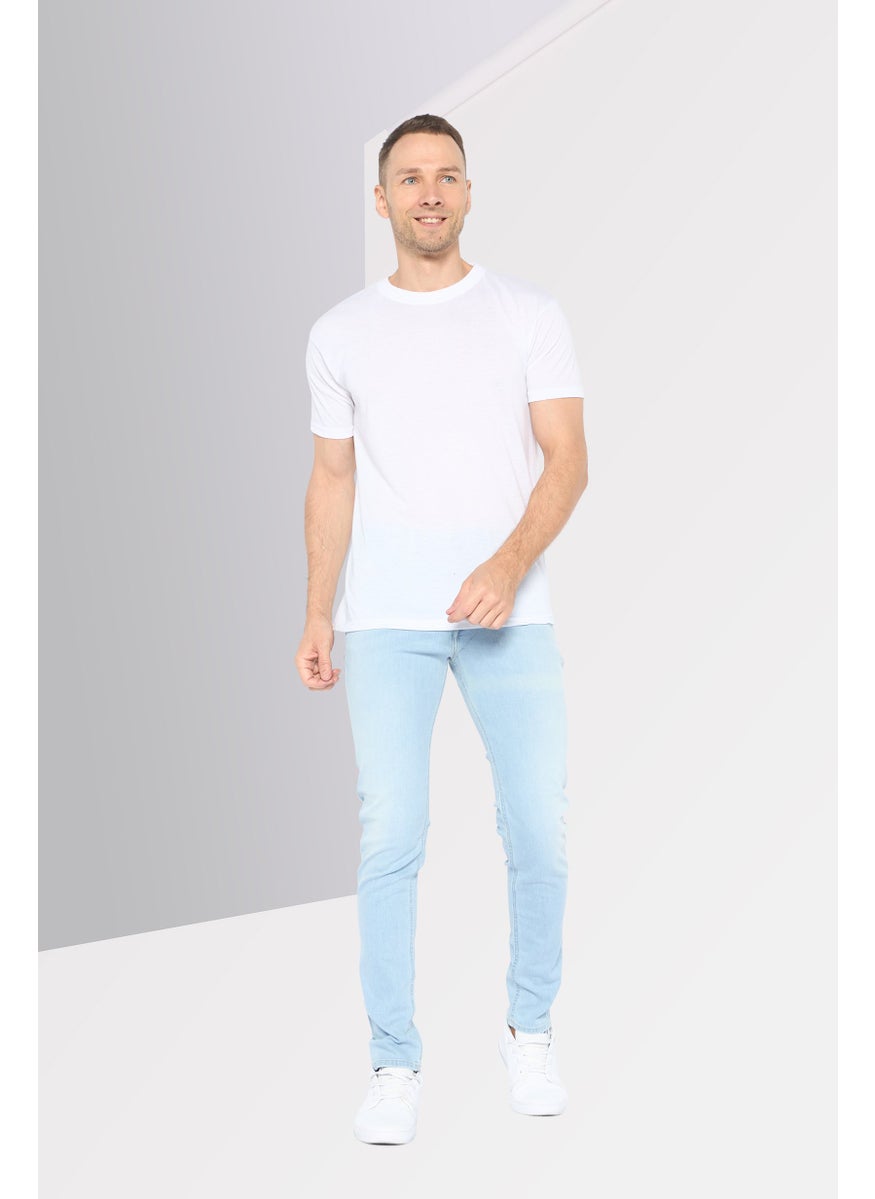 DIESEL Men Skinny Fit 1979 Sleenker Washed Stretchable Jeans, Light Blue  - Image 3