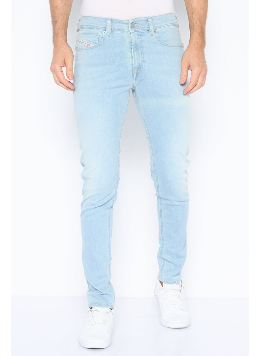 DIESEL Men Skinny Fit 1979 Sleenker Washed Stretchable Jeans, Light Blue  - Image 1