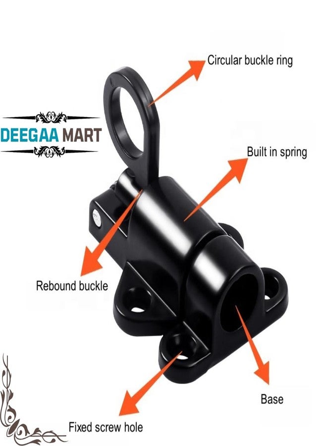 DEEGAA MART مزلاج زنبركي ذاتي الإغلاق من ديجامارت، أسود اللون - قفل مزلاج باب أوتوماتيكي للبوابات والنوافذ والخزائن، قفل منزلق أسطواني آمن من سبائك الألومنيوم مع براغي (عبوة واحدة) - Image 4