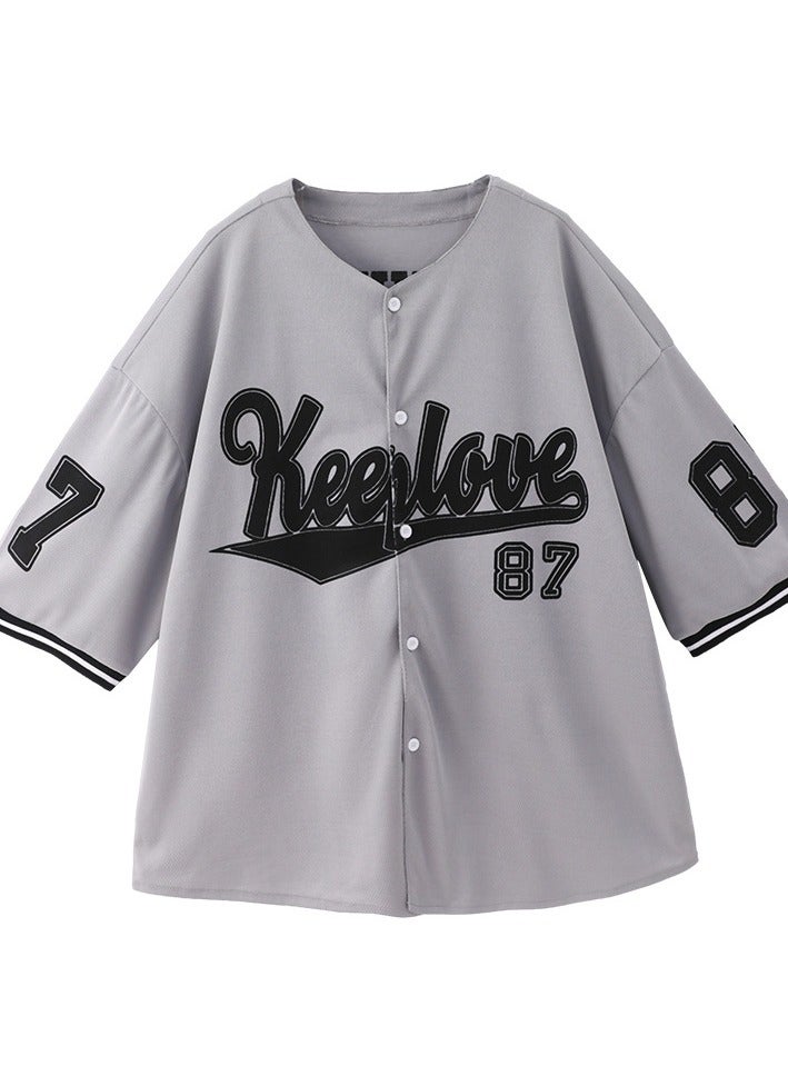 Kids Jazz Dance Costume Baseball Jacket Coat