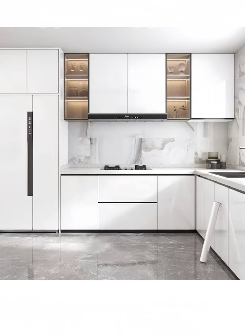 Lee Yon Sticky Back Wall Paper Furniture Sticker Peel Wallpaper Glossy Glitter Effect Cntact Paper, White, 40 x 200 cm - Image 2