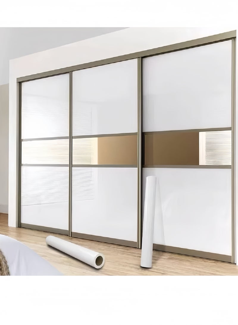 Lee Yon Sticky Back Wall Paper Furniture Sticker Peel Wallpaper Glossy Glitter Effect Cntact Paper, White, 40 x 200 cm - Image 4