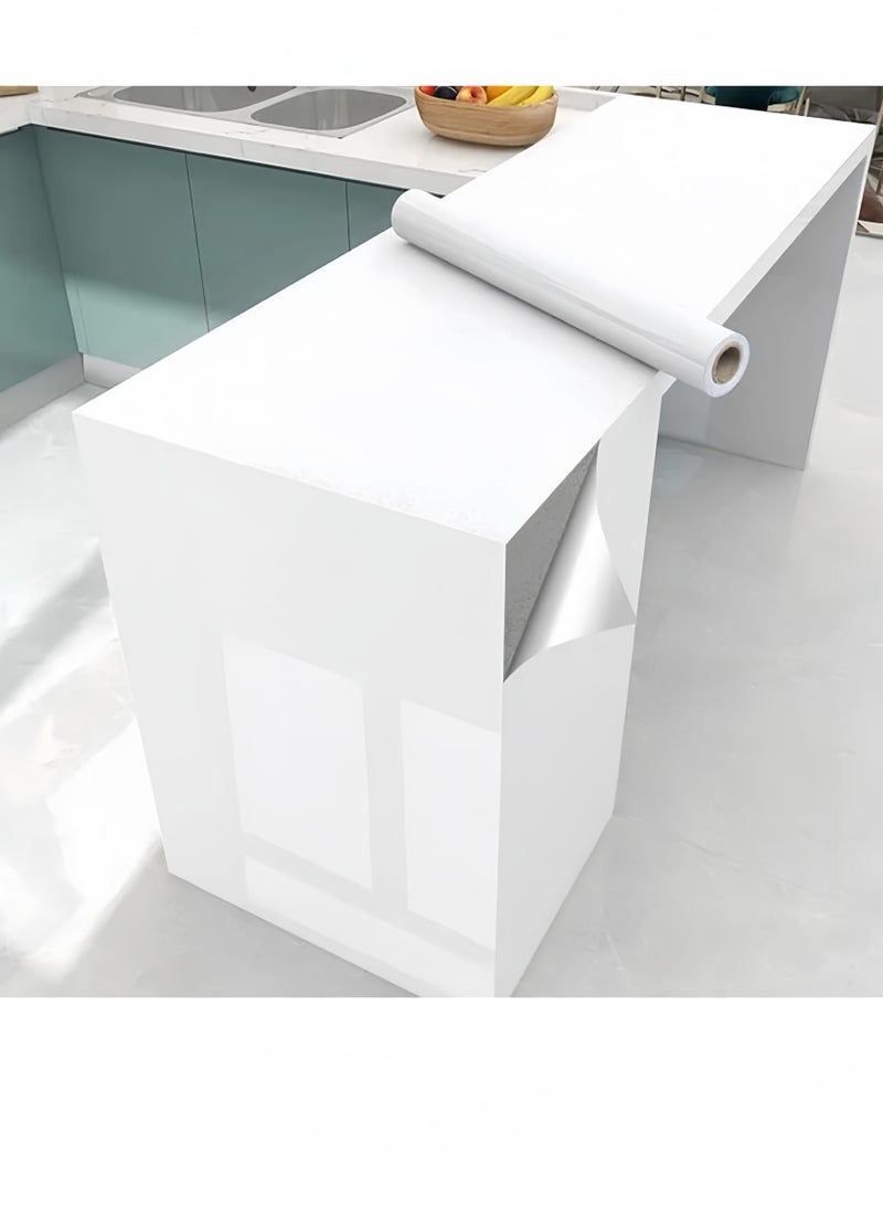 Lee Yon Sticky Back Wall Paper Furniture Sticker Peel Wallpaper Glossy Glitter Effect Cntact Paper, White, 40 x 200 cm - Image 3