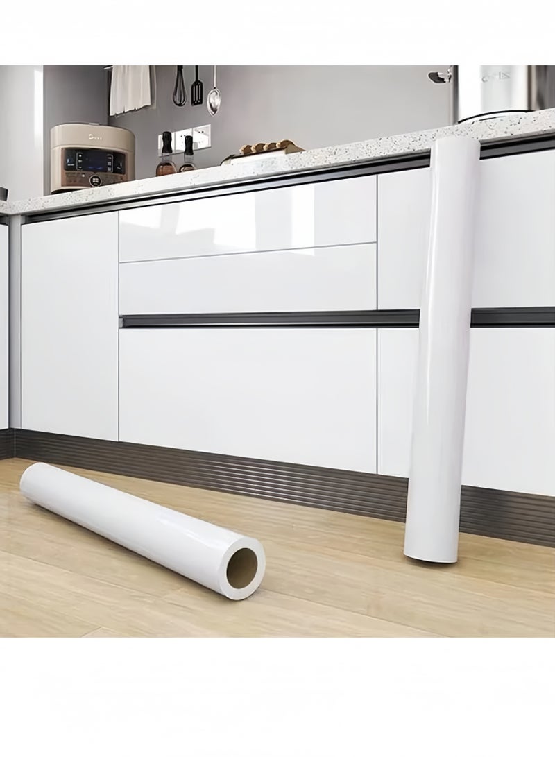 Lee Yon Sticky Back Wall Paper Furniture Sticker Peel Wallpaper Glossy Glitter Effect Cntact Paper, White, 40 x 200 cm - Image 5