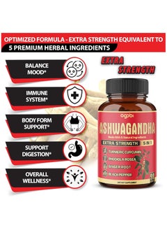 Ashwagandha 5in1 Extra Strength, 90 Capsules - pzsku/ZDC72F04341C5A67EC87DZ/45/_/1738044698/2bd67fea-62a3-4c95-b22a-da3bab0bc074