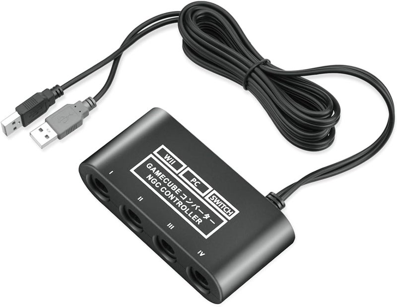 CLOUDREAM Gamecube Controller Adapter for Nintendo Switch / OLED / Switch 2 Gamecube Adapter, Compatible with PC WII U Switch 2, Support 4 Gamecube Controller to Play Supper Smash Bros with 70IN Long Cable - Image 1
