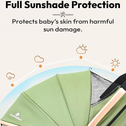 StarAndDaisy Foldable Baby Stroller for 0-3 years Infant & Toddler / Travel Pram for Baby with 360° Swivel Lockable Front Wheels , Multi-Level Recline & Adjustable Footrest, Removable Tray , Safety Harness Belt -Grey - Image 4