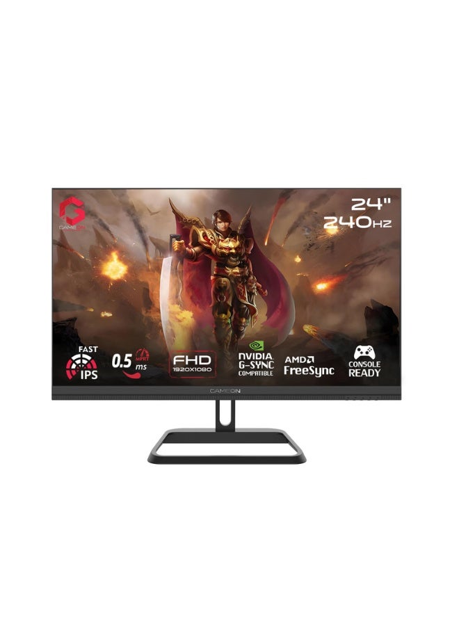 جايم أون شاشة ألعاب 24 بوصة من سلسلة ميدنايت برو، FHD IPS سريع، معدل تحديث 240Hz، 0.5ms MPRT، HDMI 2.1 تدعم PS5 | GOM24FHD240IPS - Image 1