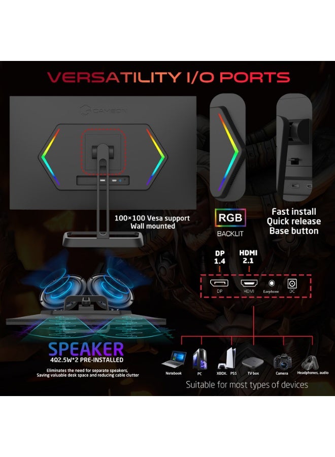 جايم أون شاشة ألعاب 24 بوصة من سلسلة ميدنايت برو، FHD IPS سريع، معدل تحديث 240Hz، 0.5ms MPRT، HDMI 2.1 تدعم PS5 | GOM24FHD240IPS - Image 5