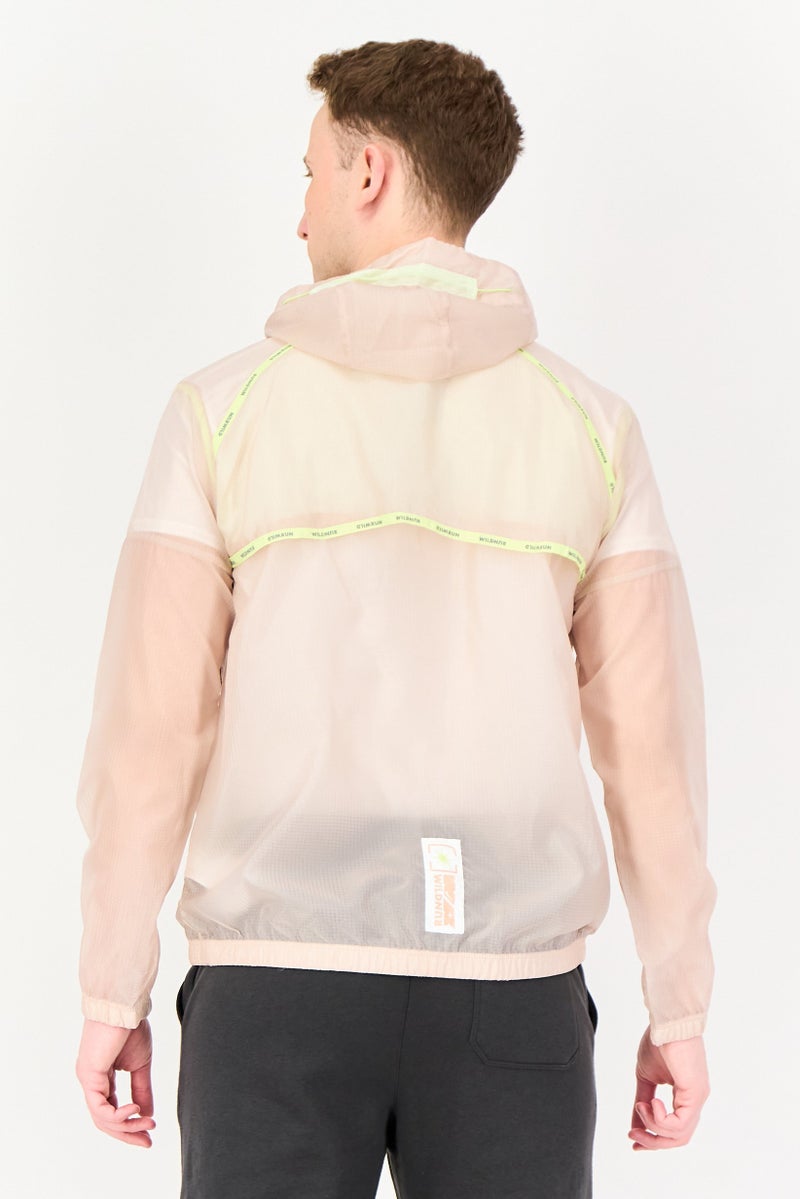 Nike Men Sportswear Fit Running Hooded Jacket, Light Peach - Image 3