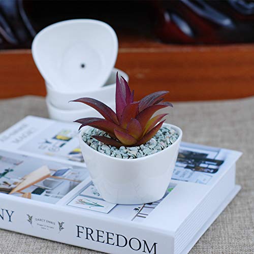 Brajttt Succluent Pots ，Small Flower Pots Planter Pots with Drinage,Ceramic Flowers Pots with Bamboo Tray for Cactus(12 Pack) - Image 4