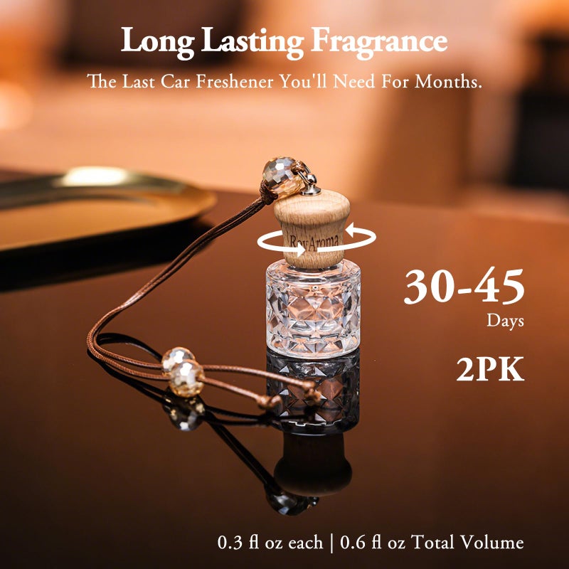 RoyAroma Hanging Car Air Fresheners, 2 Pack Long Lasting Automotive air fresheners up to 30-45 Days, Non Toxic Natural Fragrance Car Diffuser Freshener for Cars, Home,Office- Cool Ice - Image 4
