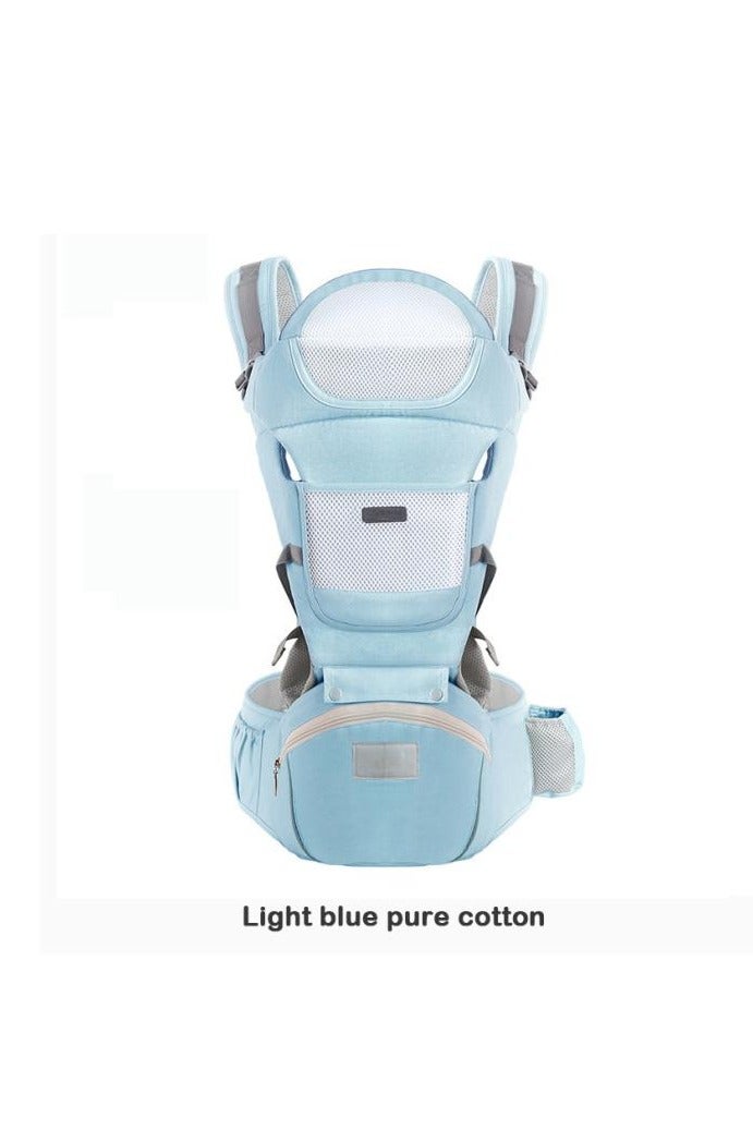 Comfortable baby carrier with hip seat, kangaroo bag, soft baby carrier from newborn to toddler from 7 to 45 pounds, front and back baby carrier for men, dad and mom 