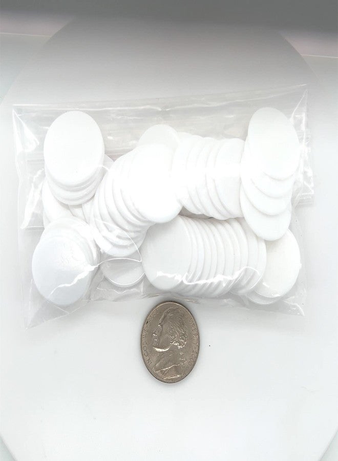 Morrison Games Plastic Counters: White Color Gaming Tokens (Hard Colored Plastic Coins, Markers and Discs for Bingo Chips, Tiddly Winks, Checkers, and Other Board Game Playing Pieces) | 50 Pieces - Image 2