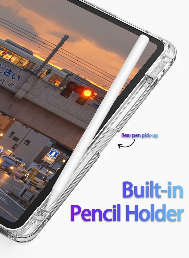 Case For Huawei Matepad SE 11 Inch With Pen Slot, Protective Case Tri-Fold Tpu Transparent, Tablet Case Tri-Fold Stand/Smart Wake-Up/ Free Aed 23 Anti-Glare Protective Film- Purple - Image 5