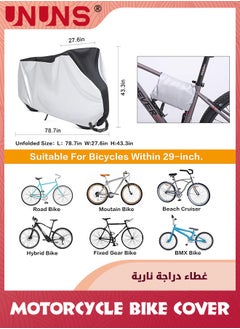 UNUNS Bike Cover,Bike Protective Cover For 1-2 Bikes,Waterproof Oxford Heavy Duty Bicycle Covers For Outdoor Storage,UV Coated Motorbike Covers,Dustproof Sheld For Motorcycle Mountain Road Bike,XL  - Image 2