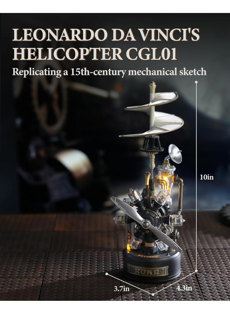 ROKR ROBOTIME ROKR Leonardo da Vinci's Helicopter Mechanical 3D Puzzle CGL01 - Image 5