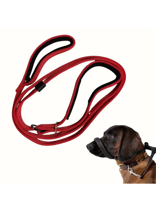 Red Heavy Duty 8 Shaped Training Slip Lead Leash No Slip Secure Closure for Large Dogs - Image 1