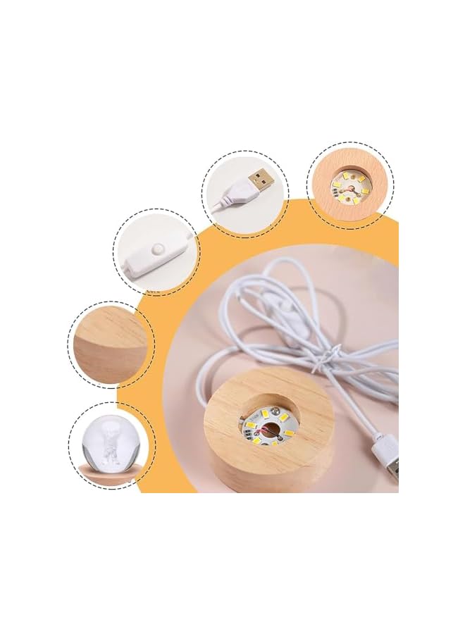 3D Astronaut Crystal Ball Night Light With Wooden Base - LED Galaxy Planet Fantasy Decoration Gift for Kids' Birthday (Astronauts) - Image 3