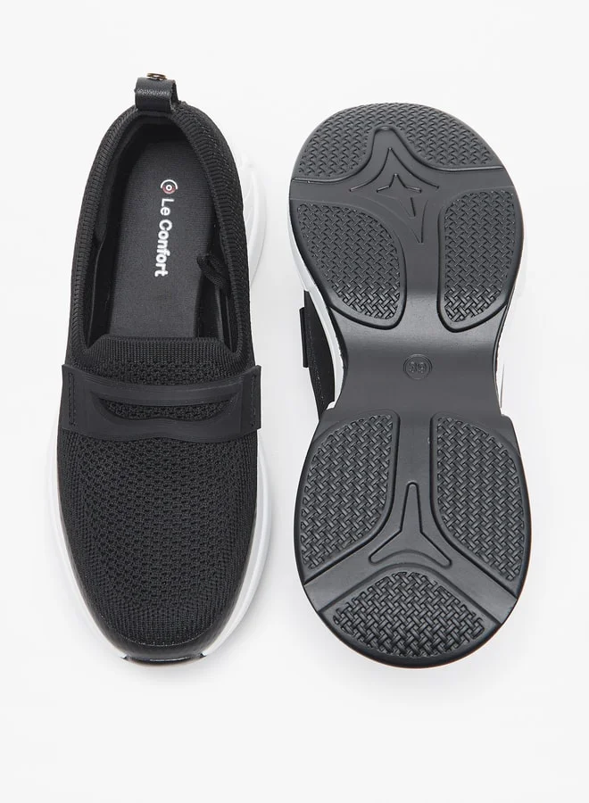 Le Confort Textured Slip-On Sneakers with Pull Tab