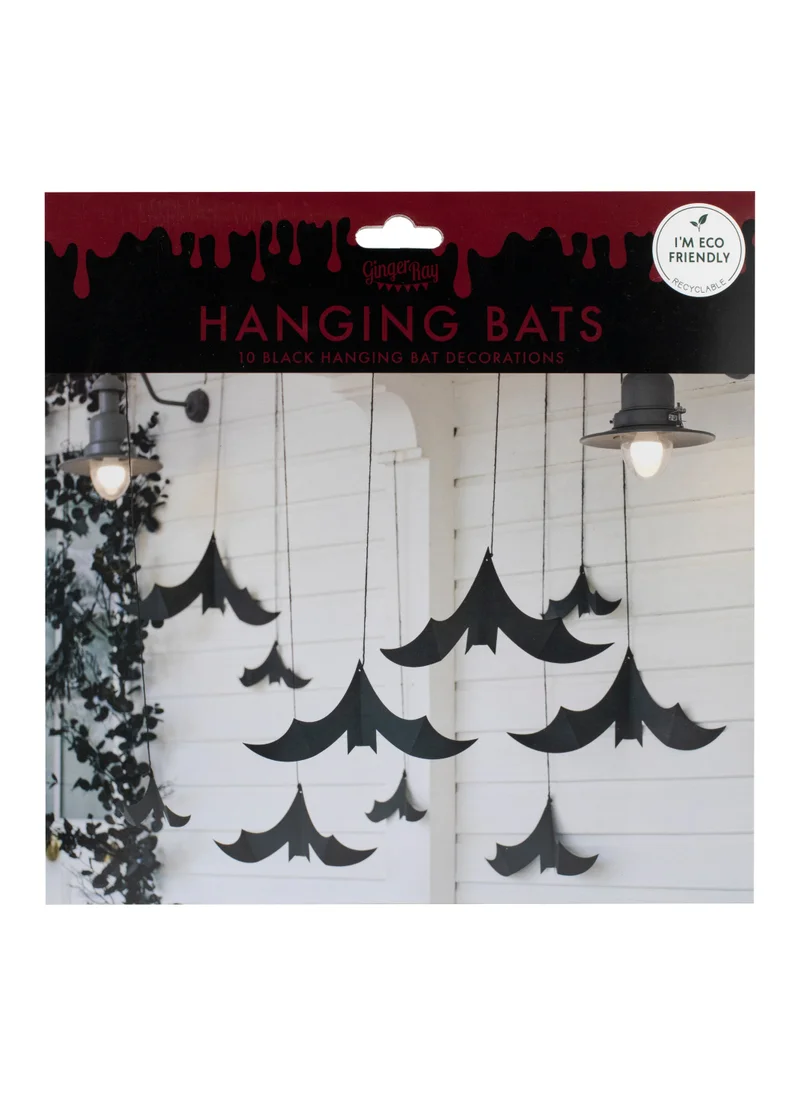 جينجر راي Halloween Hanging Decoration - Bats Black Paper