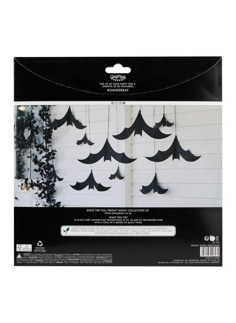جينجر راي Halloween Hanging Decoration - Bats Black Paper