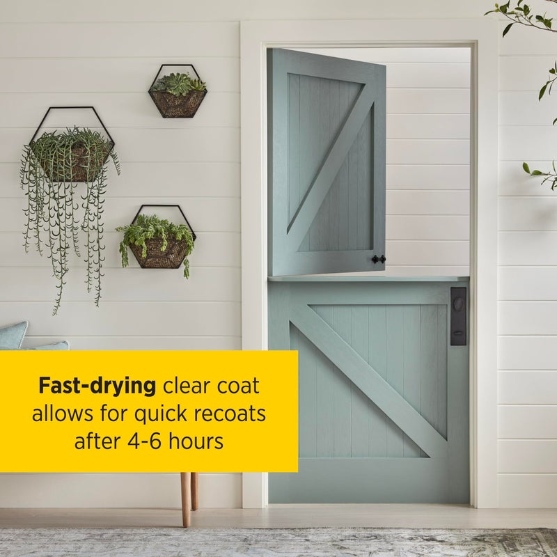 Minwax بخاخ بولي يوريثان سريع الجفاف من مينواكس، تشطيب خشب واقي، شفاف نصف لامع، 11.5 أونصة. علبة بخاخ (قد يختلف التعبئة) - Image 2