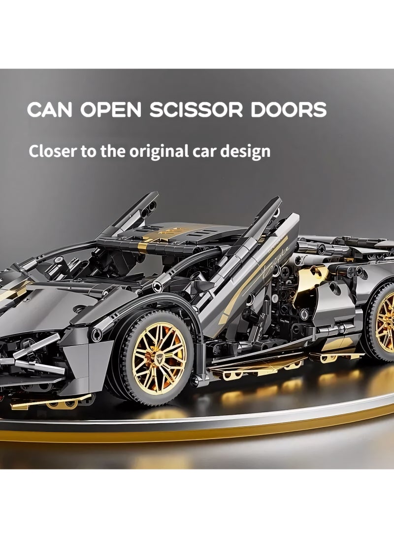 Loquat 1:14 Super Sports Car Building Blocks Sets, Technology Sports Car Model Construction Set Car Toy, Racing Car Model Building Blocks Kit, Birthday Gifts For Car Fans - Image 3