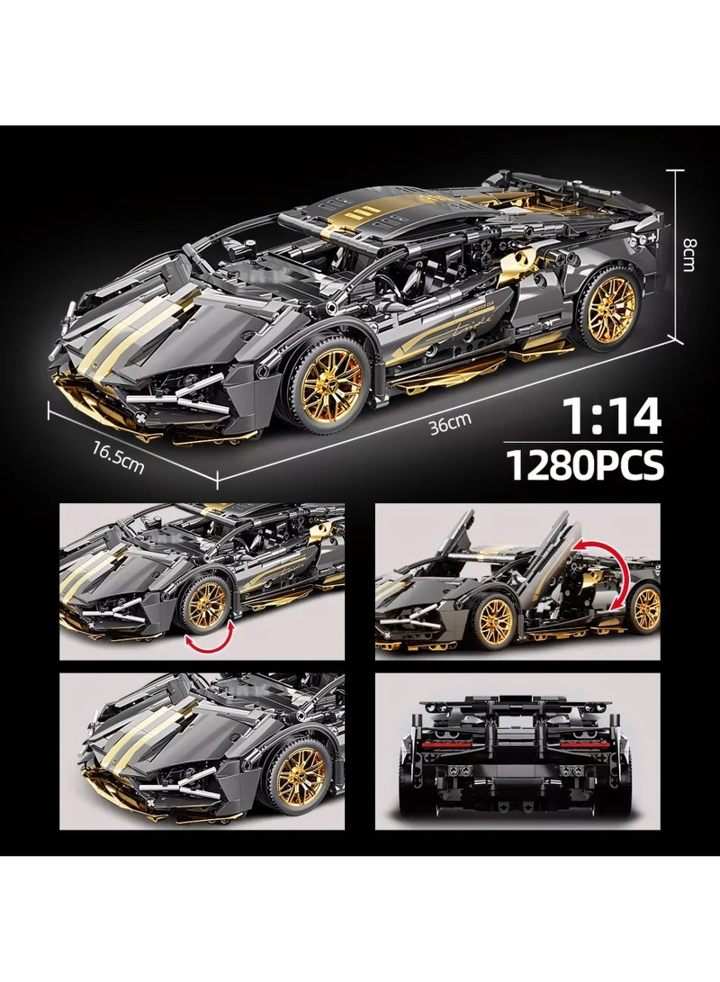 Loquat 1:14 Super Sports Car Building Blocks Sets, Technology Sports Car Model Construction Set Car Toy, Racing Car Model Building Blocks Kit, Birthday Gifts For Car Fans - Image 5