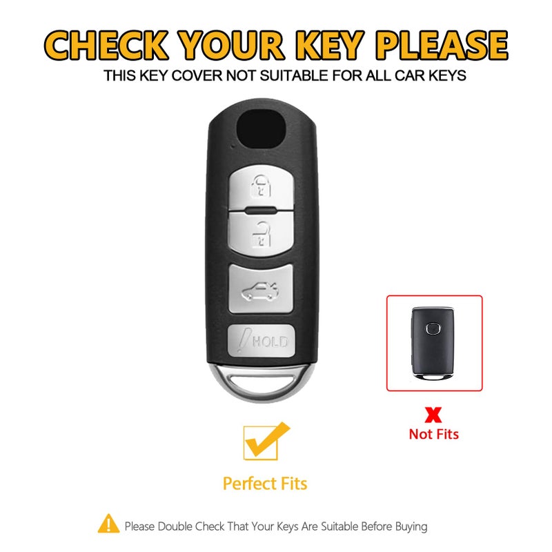 FT FUNTOR for Mazda Key Cover,4 Buttons TPU Key Cover with Silver Edge,Compatible with Mazda 3 6 8 CX-3 CX-5 CX-7 CX-9 atenza Miata MX-5 with Keychain (B-Pink) - Image 2