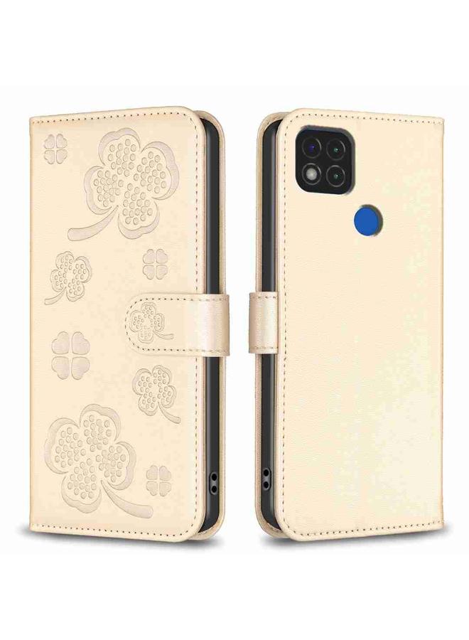 The Bros Case For Xiaomi Redmi 9C / 10A Four-leaf Embossed Leather Phone Case