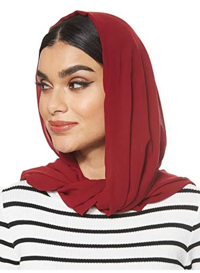 حجاب شيفون سادة شيلة كستنائي  - Image 1